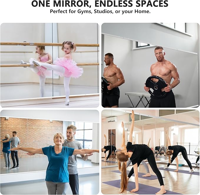 Home Gym Mirror for Wall, Glass Frameless Body Large Mirror for Home Gym - Image 3