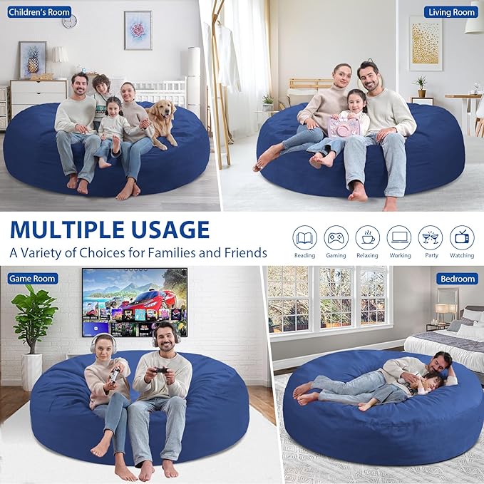 7FT Bean Bag Chair, Large Bean Bag Chairs - Image 5