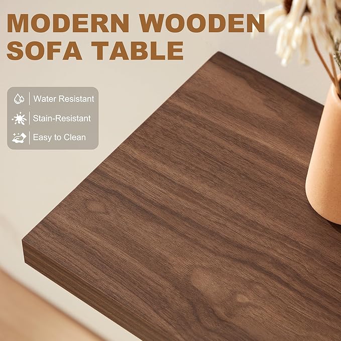 HABUTWAY 42" Industrial Entryway Table, Narrow 4-Tier Wood Console Table - Image 8