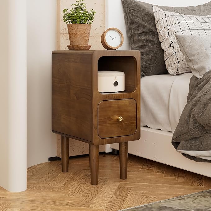 Narrow Nightstand, Solid Wood Night Stand - Image 4