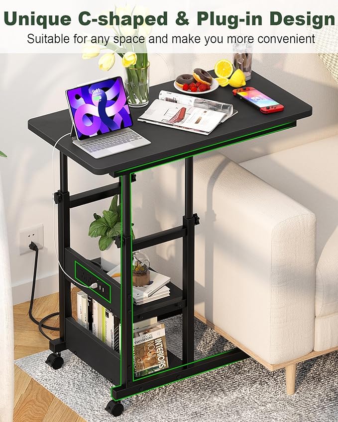 C Shaped End Table Height Adjustable - Image 7