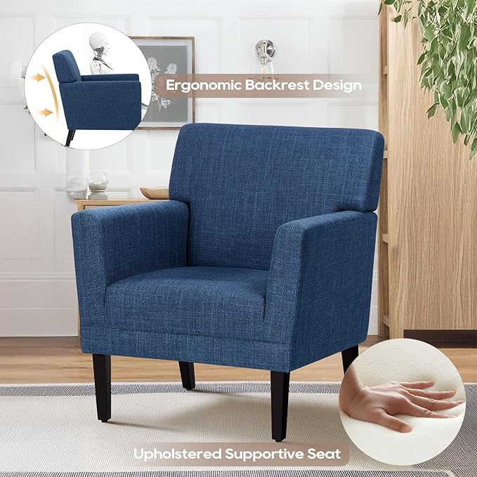 COLAMY Accent Chair Set of 2 for Living Room, Modern Upholstered Fabric Accent - Image 4