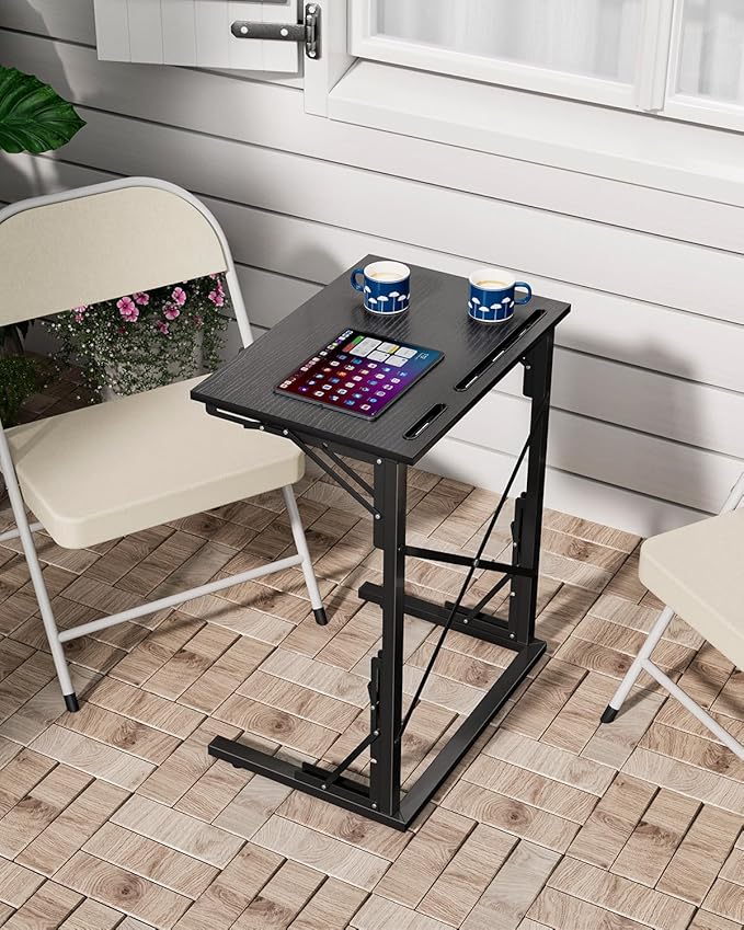 21''Wx28''H Folding TV Tray Set of 2, Small Foldable C-Shaped Tray Table - Image 2