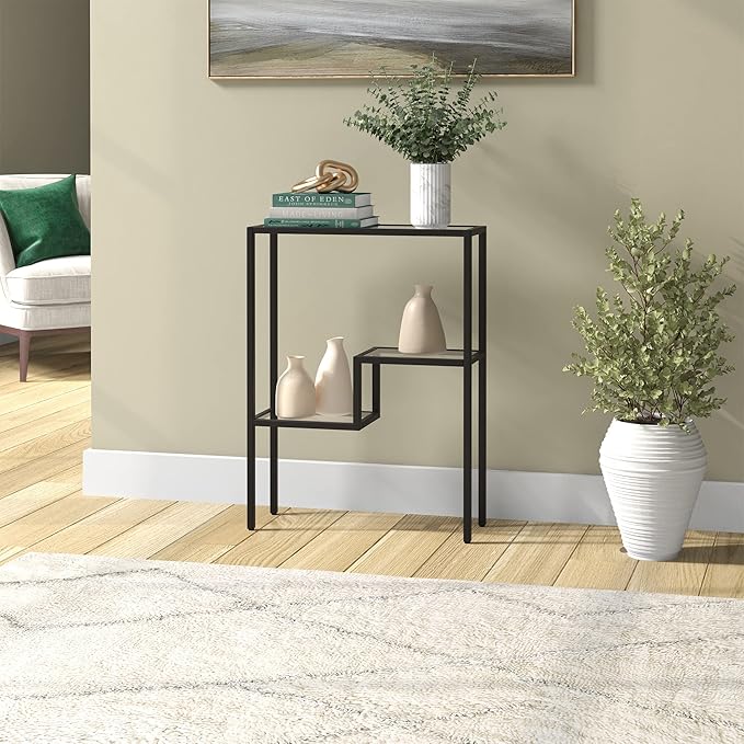 Henn&Hart 22" Wide Rectangular Console Table in Blackened Bronze, Entryway Table - Image 8