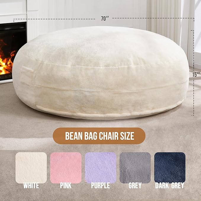 Hobestluk 6ft Bean Bag Chairs for Adults Large Beanbag Chair - Image 2