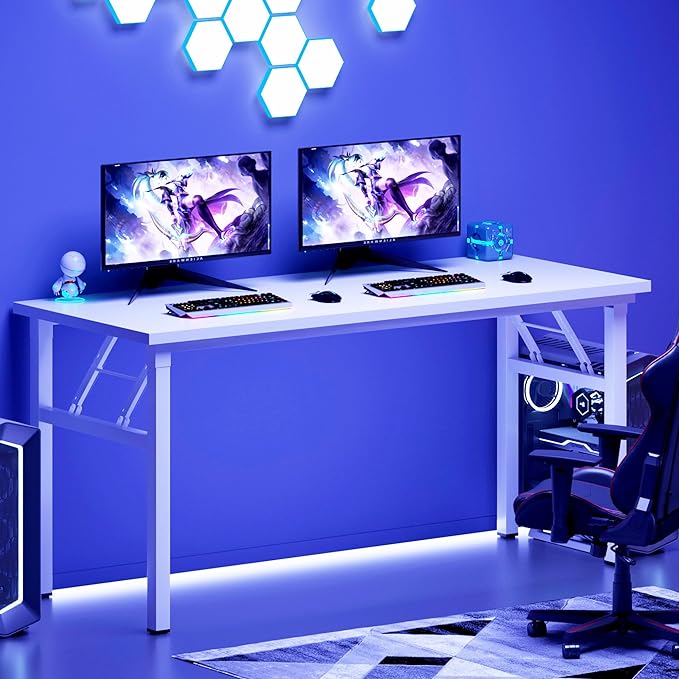 DlandHome Large Computer Desk, Folding Desk, Decent and Steady Home Office - Image 7