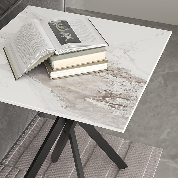 White Marble Side Coffee Table - Image 5