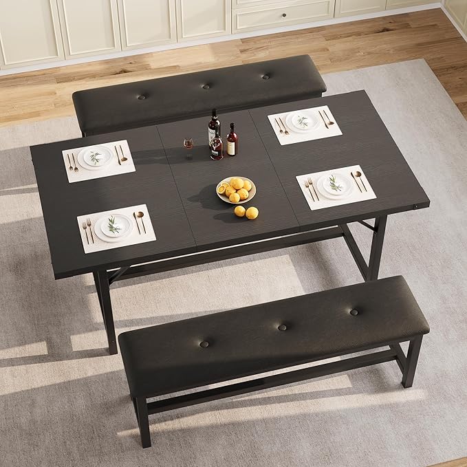 GarveeHome Dining Table Set for 4-6, Kitchen Table Set for Apartment, Small - Image 2