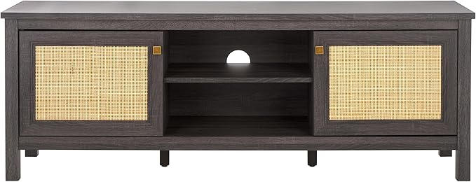 SAFAVIEH Evane TV Stand for up to 65" Flatscreen – Distressed Black & Natural - Image 8
