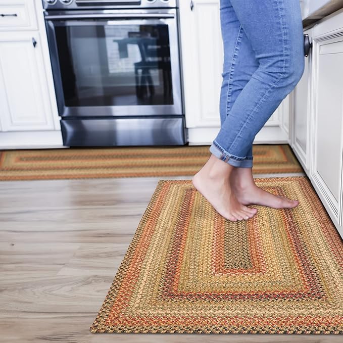 Homespice Kingston Multi Color Braided Rugs 27x45 – Small Jute Braided Kitchen by Homespice
