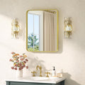 TETOTE Gold Bathroom Mirror 16 x 20 Inch Brushed Gold Metal Framed Vanity Mirror by TETOTE