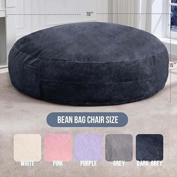 Hobestluk 6ft Bean Bag Chairs for Adults Large Beanbag Chair - Image 2