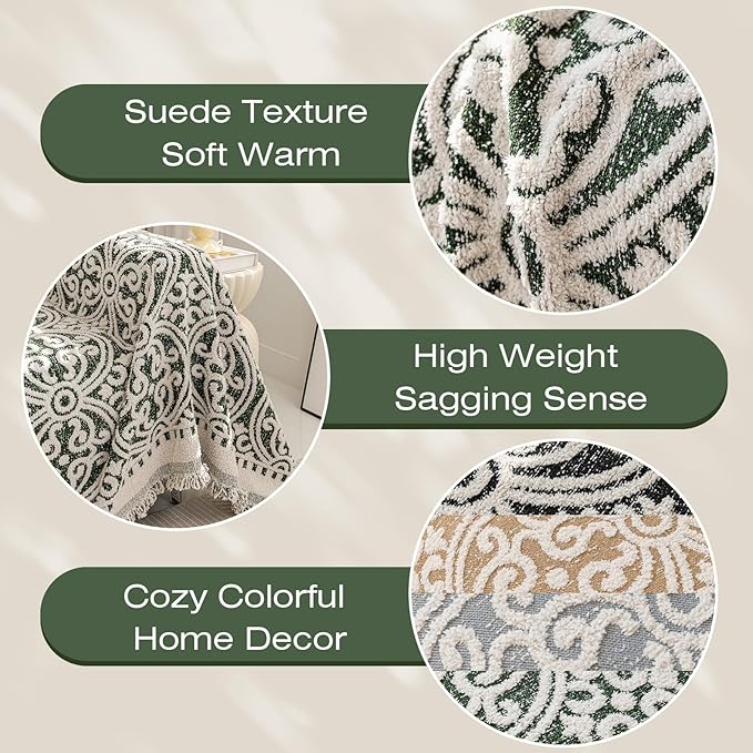 STACYPIK Green Jacquard Sofa Cover - Image 3