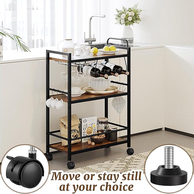 Home Bar Serving Cart, Serving Cart - Image 6