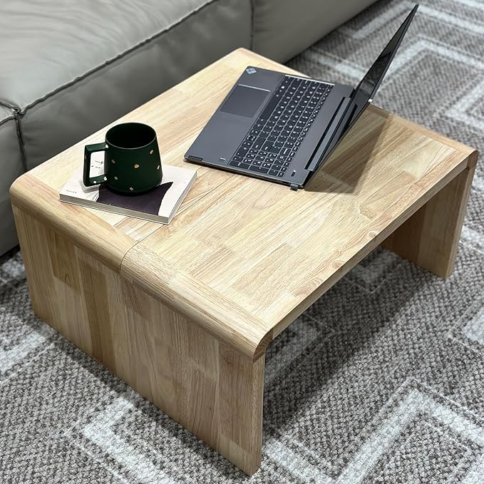 C Shaped End Table, Solid Wood C Side Table - Image 4