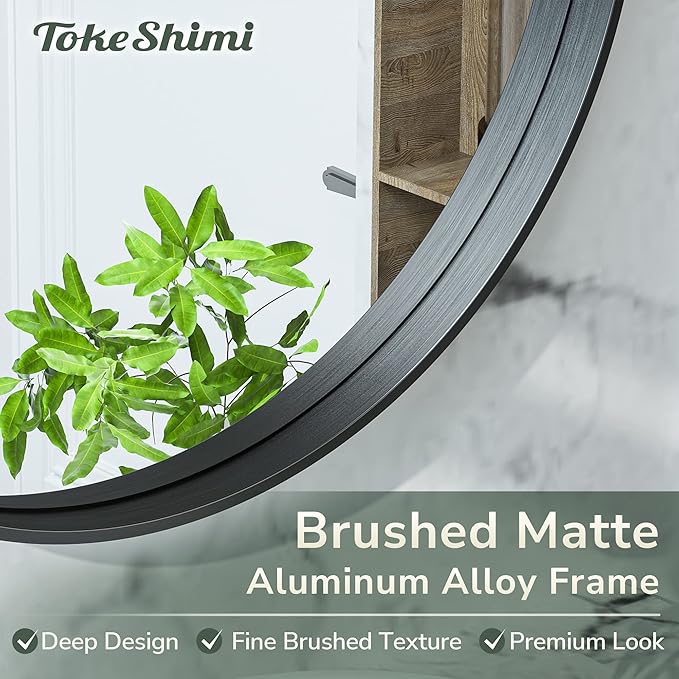 TokeShimi Oval Black Mirrors for Bathroom 22x30 Inch - Image 3