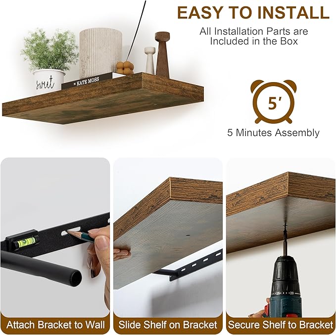 Fun Memories Floating Shelves 55 Inch Long, 8 Deep Floating Shelves - Image 8