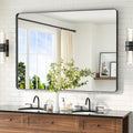 TETOTE 48 x 36 Black Mirror Large Matte Black Bathroom Mirror, Tempered Glass by TETOTE