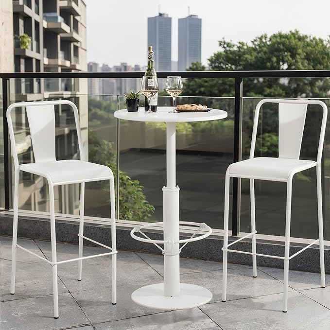 42" Tall Modern Industrial Bar Table-23.6" Dia Round Metal Top Standing Pub - Image 8