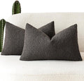 Foindtower Pack of 2 Textured Boucle Throw Pillow Covers Accent Solid by Foindtower