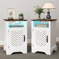 RoyalCraft Farmhouse Nightstand Set of 2, Bedside Table Set of 2 by Bringyoubetterlife