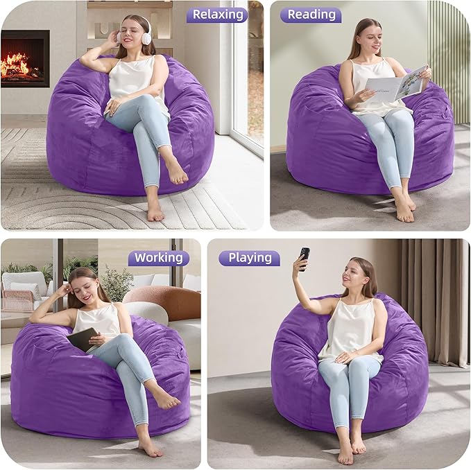 Hobestluk 3FT Bean Bag Chair Giant Bean Bag Chairs - Image 5