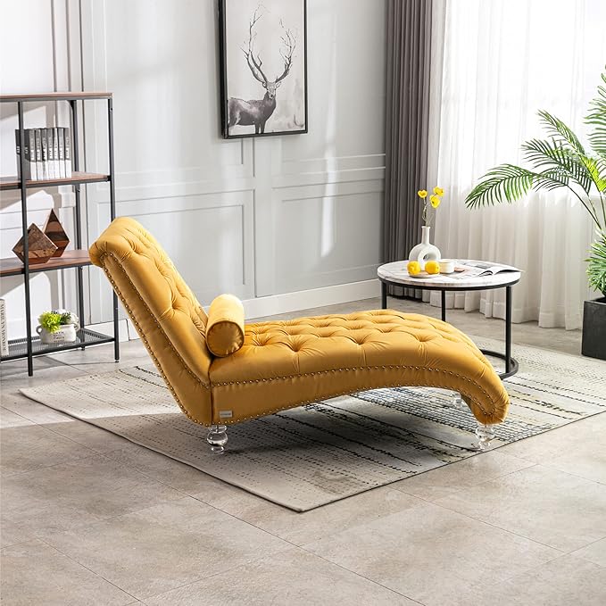 HomSof Modern Armless Velvet Chaise Lounge Indoor Chair - Image 4