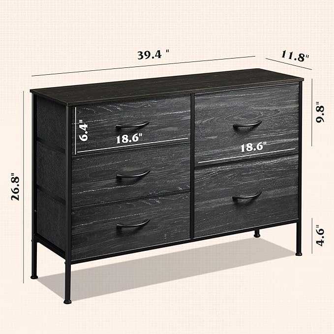 WLIVE Dresser for Bedroom with 5 Drawers, Wide Dressers with Drawer Organizers - Image 3