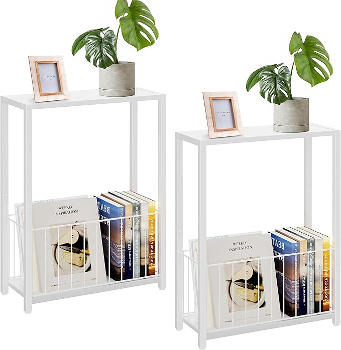 Narrow Side Tables Set of 2 by Homleke