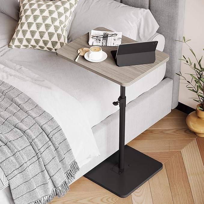 NiHome Minimalist Height Adjustable End Table, 360° Rotatable Sofa Armrest Side - Image 7