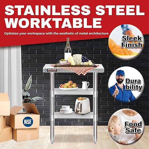 DuraSteel Food Prep Stainless Steel Table - Image 3