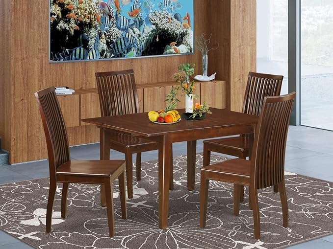East West Furniture MLIP5-MAH-W 5 Piece Dining Set Includes a Rectangle Dining - Image 6