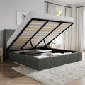 SHA CERLIN King Size Lift Up Storage Bed/Modern Wingback Headboard/Upholstered by SHACERLIN