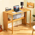 39.37" Bamboo Folding Desk, Space-Saving Computer Desk by Usofhaus