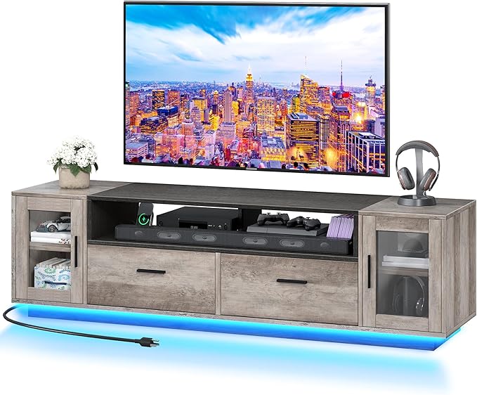 YITAHOME TV Stands for Living Room, Farmhouse TV Stand for 65/70 inch TV - Image 6