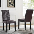 VECELO Upholstered Dining Chairs Set of 2, Modern PU Leather Accent Parsons by VECELO