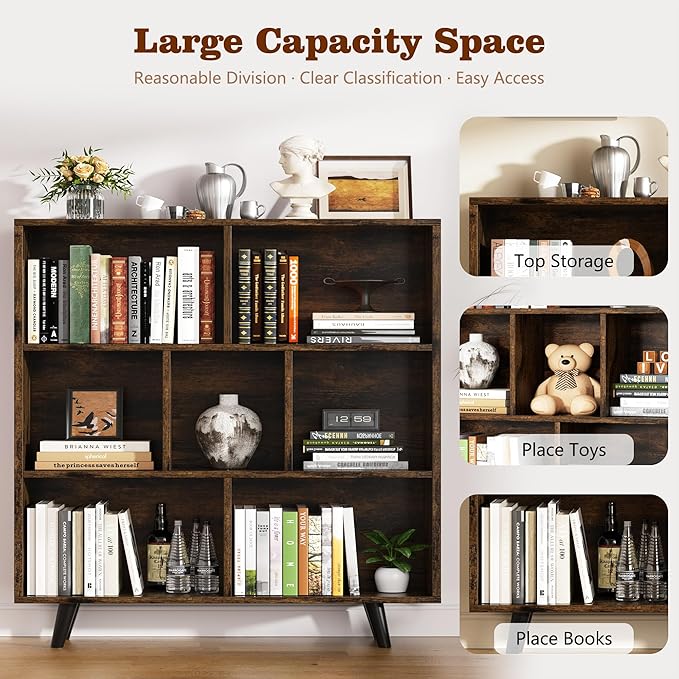 Shintenchi Cube Storage Organizer, 3 Tier Mid-Century Bookcase - Image 5