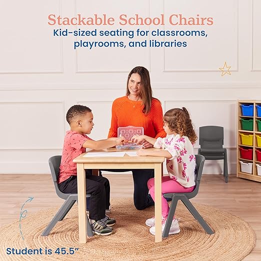 ECR4Kids 12in Plastic School Stack Chair, Classroom Furniture - Image 4