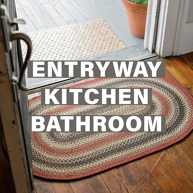 Homespice Chester Red Braided Rug, Enhance Your Home - Image 7