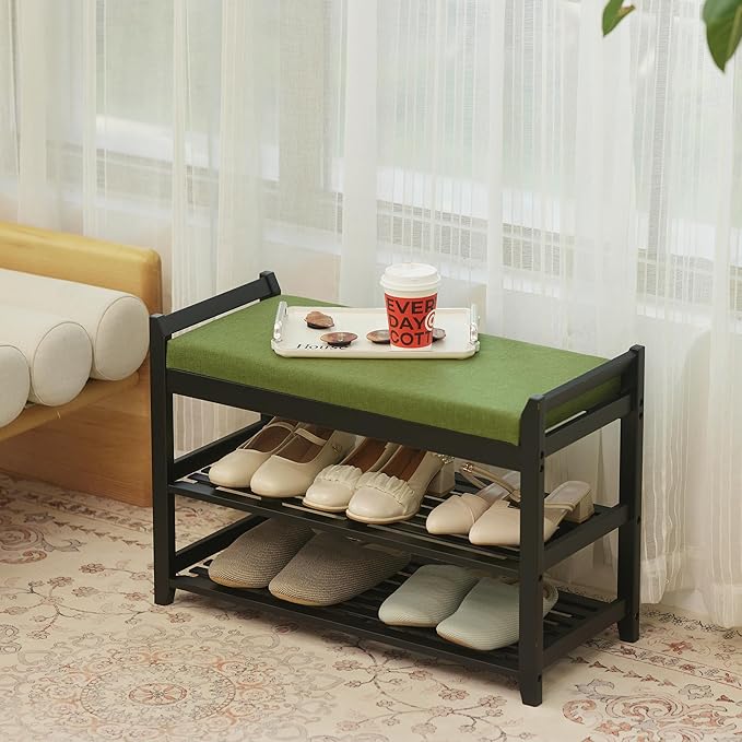 Shoe Rack Bench with Storage 27.6 in, Living Room - Image 2