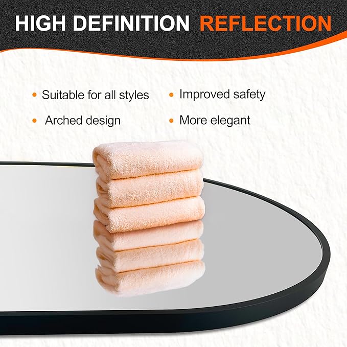 Delma Bathroom Wall Full Length Mirror - Image 4
