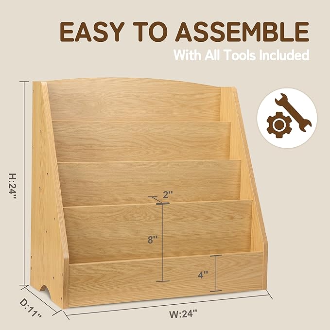 TOETOL 4-Tier Kids Bookshelf - Image 2
