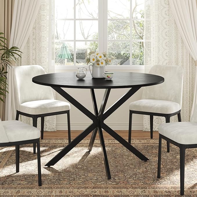 Unovivy 47" Round Dining Table for 4-6, Space Saving Circle Kitchen Dinner Table - Image 7