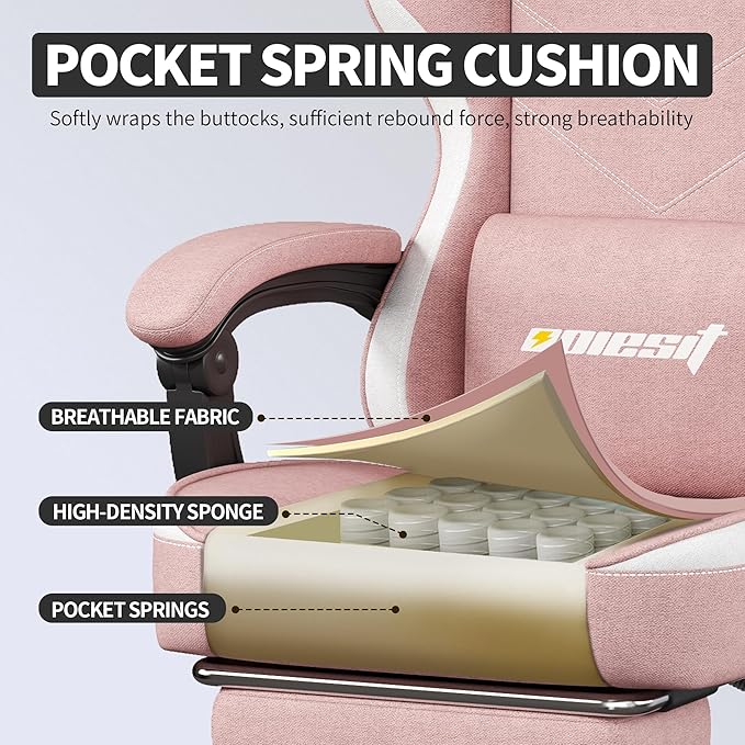 Gaming Chair, Fabric Computer Chair - Image 6