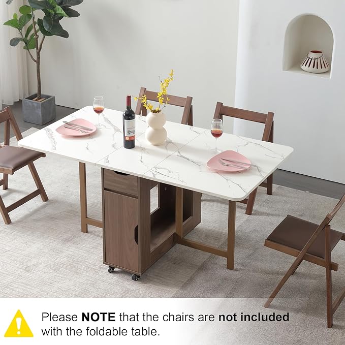 Foldable Space Saving Dining Table Extendable, Folding Dining Table - Image 9