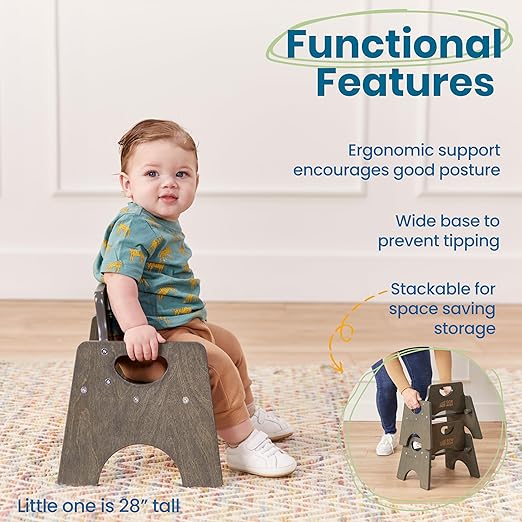 ECR4Kids Stackable Wooden Toddler Chair, Kids Furniture - Image 5