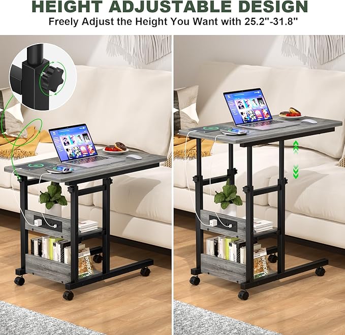 C Shaped End Table Height Adjustable - Image 6
