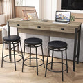 KEIKI 60.24” Long Bar High Top Dining Table and 3 Stools Chairs Set by Unknown