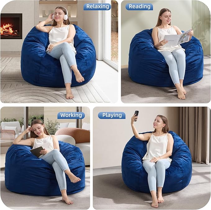 Hobestluk 3FT Bean Bag Chair Giant Bean Bag Chairs - Image 5
