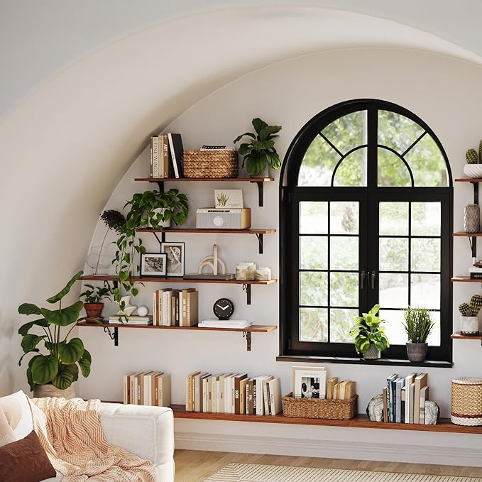 DINZI LVJ Long Wall Shelves, 47.3 Inch Large Floating Shelves Set of 4 - Image 5